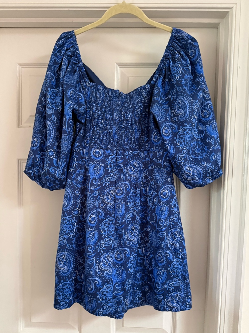 NWT Bianca Paisley Puff-Sleeve Mini Dress - Picture 5 of 5